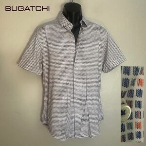 Bugatchi Stretch Short Sleeve Shirt Medium Gently worn 92% cotton/8% spandex